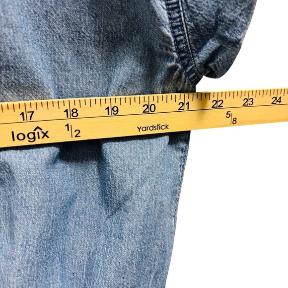 Madewell Womens Denim Side Tie Botton Up Shirt in Aurea Wash Size L - Picture 7 of 9